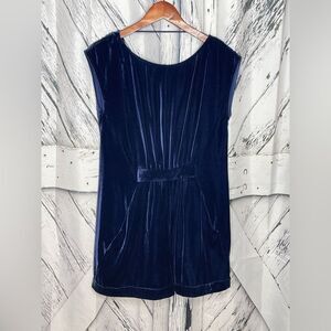 BCBGMAXAZRIA Blue Velvet Romper S